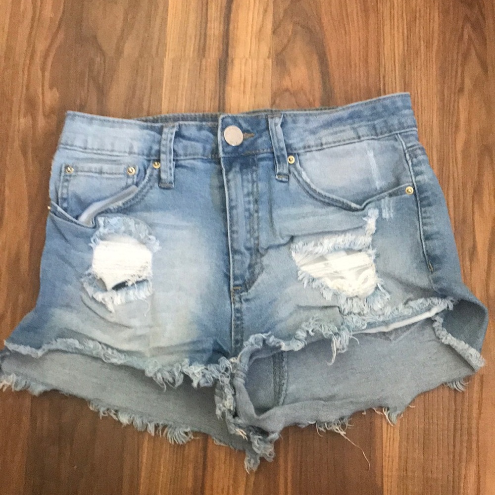 YMI light wash jean shorts